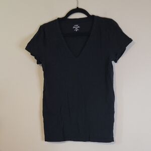 J. Crew Black V-Neck Short Sleeve Tee